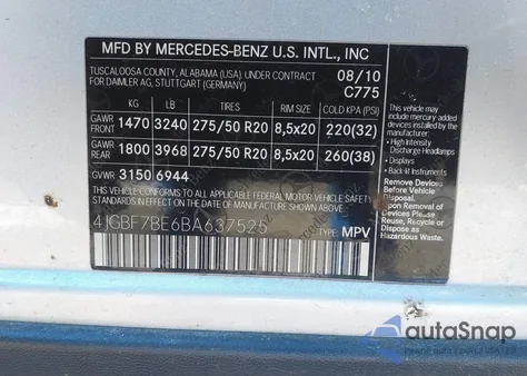 2011 Mercedes-Benz Gl-Class Gl 450 z USA, uszkodzony, nr VIN 4JGBF7BE6BA637525